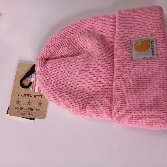 Carhartt Pink Knit Beanie with Signature Patch - Picture 1 of 4